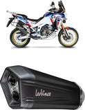 Exhaust Tip With Noise Certification Lv-12 Steel Black Carbon Fiber End Cap - Leovince Compatible With Honda Crf 1100 L Africa Twin Adventure Sports (2020-2023)