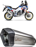 Exhaust Tip With Noise Certification Lv-12 Stainless Steel Carbon Fiber End Cap - Leovince Compatible With Honda Crf 1100 L Africa Twin Adventure Sports (2020-2023)