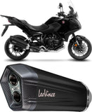 Exhaust Tip With Noise Certification Lv-12 Steel Black Carbon Fiber End Cap - Leovince Compatible With Honda Nt 1100 (2022-2024)