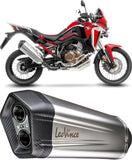 Exhaust Tip With Noise Certification Lv-12 R Stainless Steel Carbon Fiber End Cap - Leovince Compatible With Honda Crf 1100 L Africa Twin Dct (2020-2023)