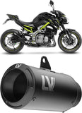 Exhaust Tip With Noise Certification Lv Corsa S Steel Full Black Steel Black End Cap - Leovince Compatible With Kawasaki Z 900 A2 (2025-2026)