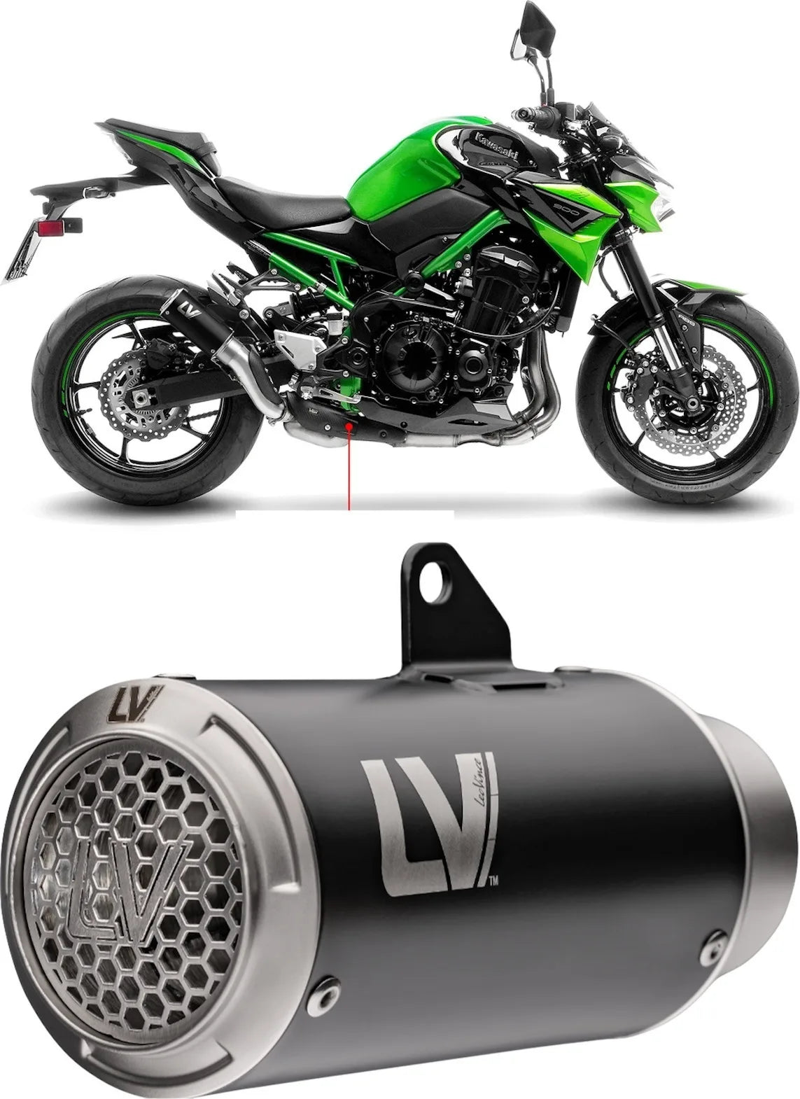Exhaust Tip With Noise Certification Lv Corsa S Steel Black Stainless Steel End Cap - Leovince Compatible With Kawasaki Z 900 (2020-2024)