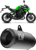 Exhaust Tip With Noise Certification Lv Corsa S Steel Full Black Steel Black End Cap - Leovince Compatible With Kawasaki Z 900 (2020-2024)