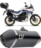 Exhaust Tip With Noise Certification Lv-14 Steel Black Carbon Fiber End Cap - Leovince Compatible With Honda Xl 750 Transalp Urban (2025-2026)
