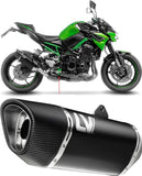 Exhaust Tip With Noise Certification Lv-14 R Steel Black Carbon Fiber End Cap - Leovince Compatible With Kawasaki Z 900 (2017-2019)