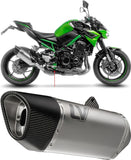 Exhaust Tip With Noise Certification Lv-14 R Titanium Carbon Fiber End Cap - Leovince Compatible With Kawasaki Z 900 A2 (2018-2024)