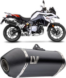 Exhaust Tip With Noise Certification Lv-14 Steel Black Carbon Fiber End Cap - Leovince Compatible With Bmw F 900 Gs - Adventure (2024-2026)