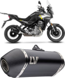 Exhaust Tip With Noise Certification Lv-14 Steel Black Carbon Fiber End Cap - Leovince Compatible With Moto Guzzi Stelvio (2024-2026)