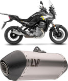 Exhaust Tip With Noise Certification Lv-14 Stainless Steel Carbon Fiber End Cap - Leovince Compatible With Moto Guzzi Stelvio (2024-2026)