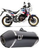 Exhaust Tip With Noise Certification Lv-14 Steel Black Carbon Fiber End Cap - Leovince Compatible With Honda Crf 1100 L Africa Twin Dct (2024-2026)