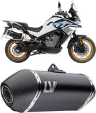 Exhaust Tip With Noise Certification Lv-14 Steel Black Carbon Fiber End Cap - Leovince Compatible With Cfmoto 800 Mt Explore (2025-2026)