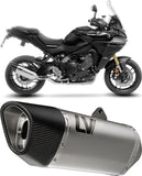 Complete Catalytic Exhaust System With Sound Certification Lv-14 R Stainless Steel Carbon Fiber End Cap - Leovince Compatible With Yamaha Tracer 9 Gt (2025-2026)