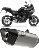 Complete Catalytic Exhaust System With Sound Certification Lv-14 R Titanium Carbon Fiber End Cap - Leovince Compatible With Yamaha Tracer 9 (2021-2024)