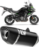 Exhaust Tip With Noise Certification Lv-14 R Steel Black Carbon Fiber End Cap - Leovince Compatible With Kawasaki Versys 1000 (2019-2024)