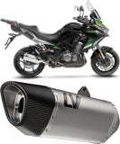 Exhaust Tip With Noise Certification Lv-14 R Stainless Steel Carbon Fiber End Cap - Leovince Compatible With Kawasaki Versys 1000 (2019-2024)