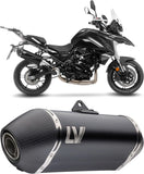 Exhaust Tip With Noise Certification Lv-14 Steel Black Carbon Fiber End Cap - Leovince Compatible With Benelli Trk 702 - X (2023-2024)