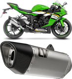 Exhaust Tip With Noise Certification Lv-14 R Stainless Steel Carbon Fiber End Cap - Leovince Compatible With Kawasaki Zx 6R Ninja (2019-2020)