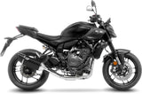 Complete Catalytic Exhaust System With Sound Certification Lv-14 R Steel Black Carbon Fiber End Cap - Leovince Compatible With Yamaha Mt-07 (2025-2026)