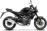 Complete Catalytic Exhaust System With Sound Certification Lv-14 R Stainless Steel Carbon Fiber End Cap - Leovince Compatible With Yamaha Mt-07 (2021-2024)