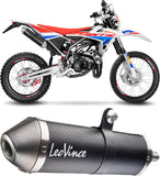 Exhaust Tip With Noise Certification X-Fight Carbon Fiber Stainless Steel End Cap - Leovince Compatible With Fantic Motor Enduro 50 Competition (2019-2020)