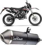 Exhaust Tip With Noise Certification X-Fight Carbon Fiber Stainless Steel End Cap - Leovince Compatible With Rieju Mrt 50 - Pro - Sm (2021-2023)