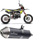 Exhaust Tip With Noise Certification X-Fight Steel Black Stainless Steel End Cap - Leovince Compatible With Fantic Motor Xe 50 Competition (2021-2024)