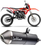 Exhaust Tip With Noise Certification X-Fight Carbon Fiber Stainless Steel End Cap - Leovince Compatible With Beta Rr 50 Motard - Sport (2023-2024)