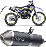Exhaust Tip With Noise Certification X-Fight Steel Black Stainless Steel End Cap - Leovince Compatible With Sherco 50 Sm-R (2021-2024)