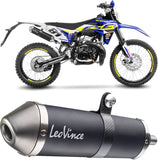 Exhaust Tip With Noise Certification X-Fight Steel Black Stainless Steel End Cap - Leovince Compatible With Sherco 50 Se-Rs (2021-2024)