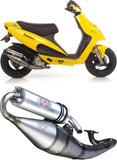 Complete Catalytic Exhaust System With Sound Certification Hand Made Tt Black Aluminum - Leovince Compatible With Piaggio Zip Air (2000)