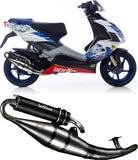 Complete Catalytic Exhaust System With Sound Certification X-Fight Steel Black - Leovince Compatible With Derbi Senda X-Treme Sm - R (2004-2012)