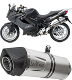 Exhaust Tip With Noise Certification Factory S Steel Black Carbon Fiber End Cap - Leovince Compatible With Kawasaki Ninja 1100 Sx Tourer (2020-2024)