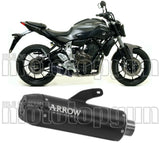 Exhaust Tip With Noise Certification Jet-Race Black Stainless Steel Carbon - Arrow Special Parts Compatible With Yamaha Tracer 700 (2016-2019)