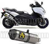 Exhaust Tip With Noise Certification Race-Tech Aluminium Carbon - Arrow Special Parts Compatible With Yamaha Xp 530 T-Max (2017-2019)
