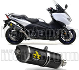 Exhaust Tip With Noise Certification Race-Tech Black Aluminium Carbon - Arrow Special Parts Compatible With Yamaha Xp 560 T-Max (2020-2024)