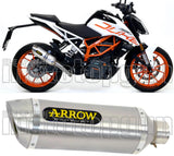 Exhaust Tip With Noise Certification Thunder Aluminium Stainless Steel - Arrow Special Parts Compatible With Ktm 390 Duke (2017-2020)