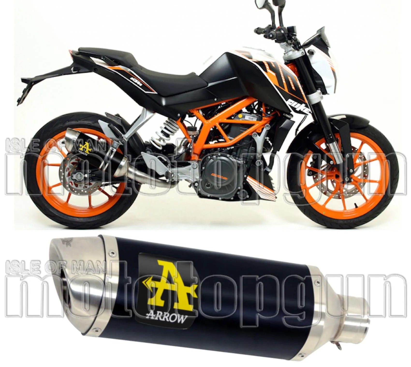 Exhaust Tip With Noise Certification Thunder Black Aluminium Stainless Steel - Arrow Special Parts Compatible With Ktm 390 Duke (2013-2016)