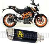 Exhaust Tip With Noise Certification Thunder Black Aluminium Stainless Steel - Arrow Special Parts Compatible With Ktm Rc 390 (2015-2016)