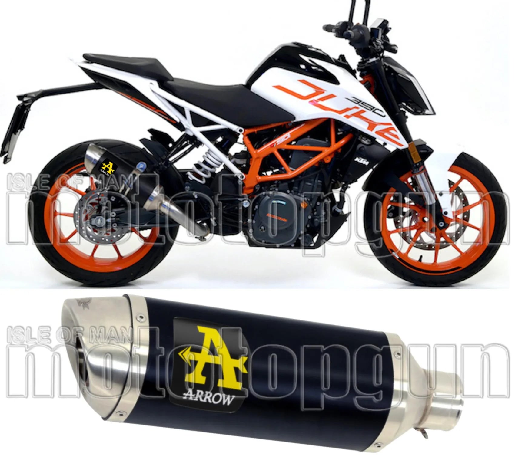 Exhaust Tip With Noise Certification Thunder Black Aluminium Stainless Steel - Arrow Special Parts Compatible With Ktm Rc 125 (2017-2020)
