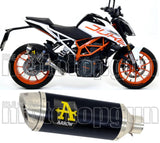 Exhaust Tip With Noise Certification Thunder Black Aluminium Stainless Steel - Arrow Special Parts Compatible With Ktm Rc 390 (2017-2020)