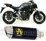 Exhaust Tip With Noise Certification Thunder Black Aluminium Stainless Steel - Arrow Special Parts Compatible With Yamaha Mt-07 (2014-2020)