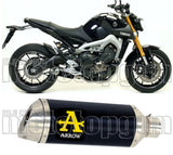 Exhaust Tip With Noise Certification Thunder Black Aluminium Stainless Steel - Arrow Special Parts Compatible With Yamaha Mt-09 (2013-2020)