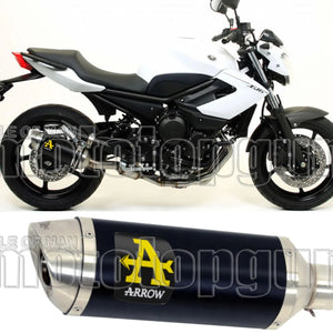 Exhaust Tip With Noise Certification Thunder Black Aluminium Stainless Steel - Arrow Special Parts Compatible With Yamaha Xj6 600 (2009-2015)