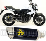 Exhaust Tip With Noise Certification Thunder Black Aluminium Stainless Steel - Arrow Special Parts Compatible With Yamaha Xj6 600 (2009-2015)