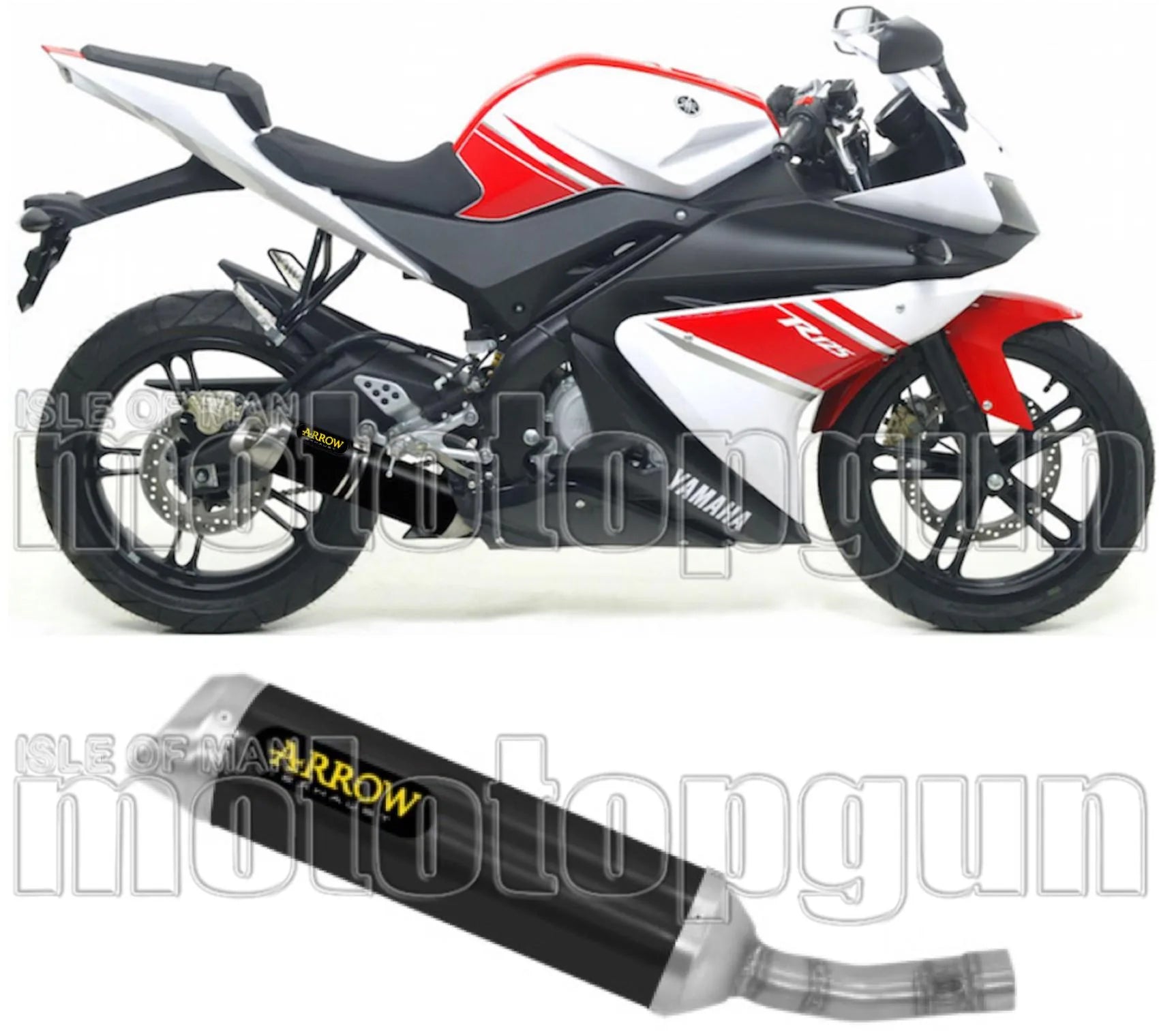 Exhaust Tip With Noise Certification Thunder Black Aluminium Stainless Steel - Arrow Special Parts Compatible With Yamaha Yzf-R 125 (2008-2013)