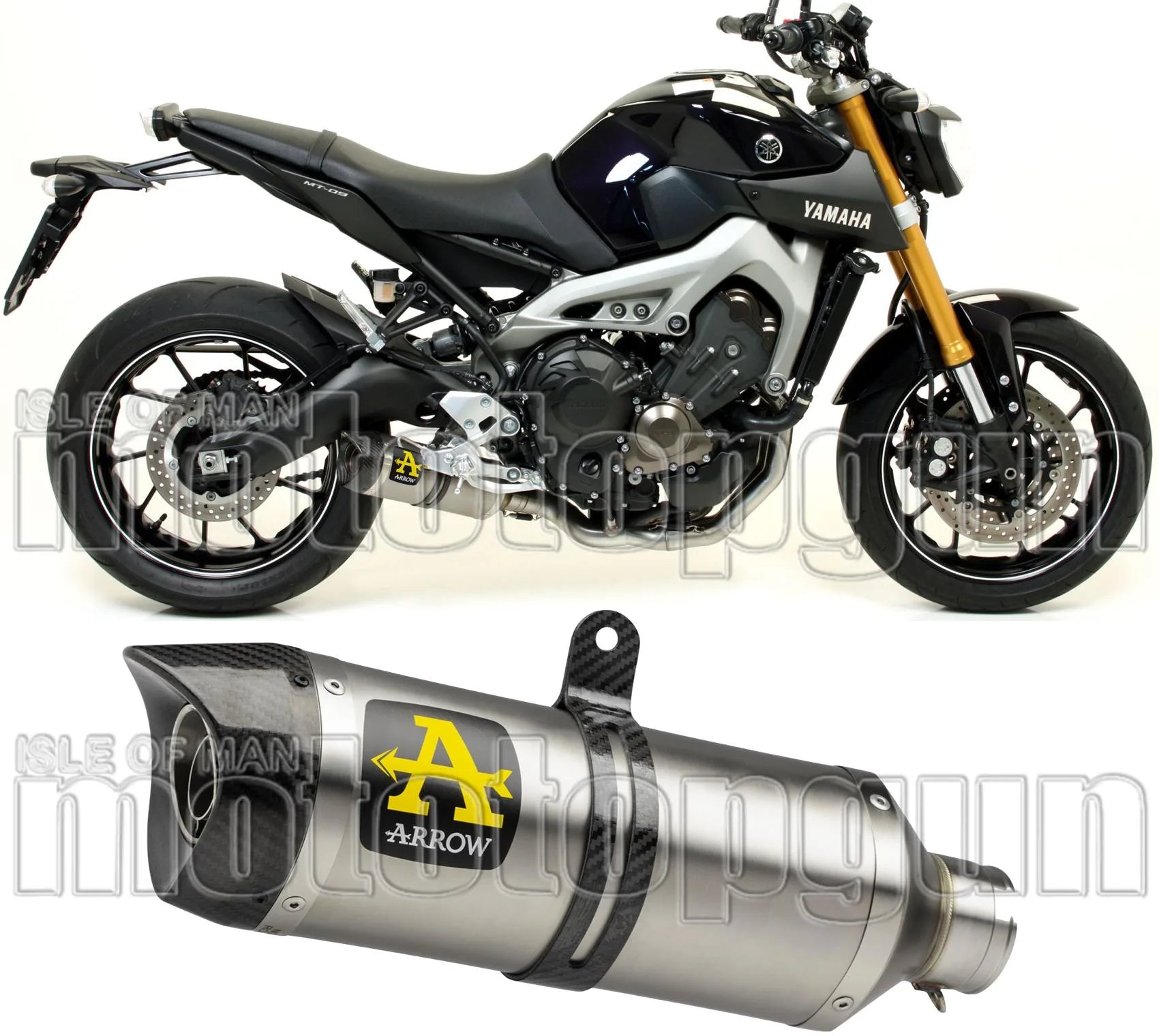 Exhaust Tip With Noise Certification Thunder Titanium Carbon - Arrow Special Parts Compatible With Yamaha Mt-09 Tracer (2015-2020)