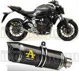 Exhaust Tip With Noise Certification Thunder Carbon Carbon - Arrow Special Parts Compatible With Yamaha Mt-07 (2014-2020)