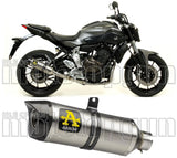Exhaust Tip With Noise Certification Thunder Aluminium Carbon - Arrow Special Parts Compatible With Yamaha Tracer 7 (2021-2024)