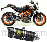 Exhaust Tip With Noise Certification Thunder Black Aluminium Carbon - Arrow Special Parts Compatible With Ktm Rc 390 (2015-2016)