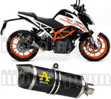 Exhaust Tip With Noise Certification Thunder Black Aluminium Carbon - Arrow Special Parts Compatible With Ktm Rc 390 (2017-2020)